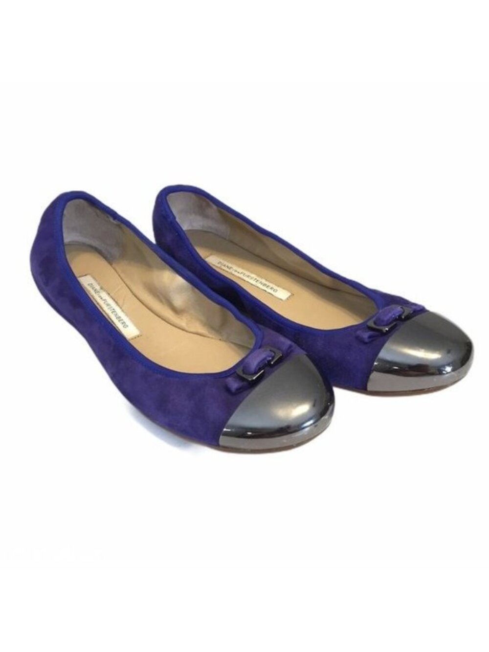 Diane von Furstenberg Womens Bonita Blue Suede Ballet Flats Slip On DVF size 6